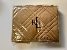 NWOT Ralph Lauren QUILTED Regent Standard Pillow Sham CAMEL Diamond 100 COTTON