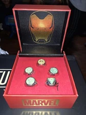 SalesOne LLC Marvel Iron Man Arc Reactor Adjustable 5 Ring Box Set