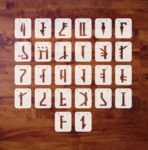 Star Wars Insp Stencil Set, Mando'a, Mylar, 5 Sizes, 2-6 inches, FREE SHIPPING - 第 1/3 張圖片