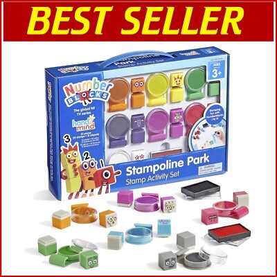 Licensed Numberblocks Stampoline Park Set - Fun Toddler Learning with 20 Stampst