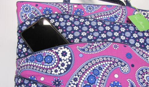 NEW Vera Bradley Boysenberry Plum Purple Paisley Making Waves Tote Bag - Picture 4 of 8