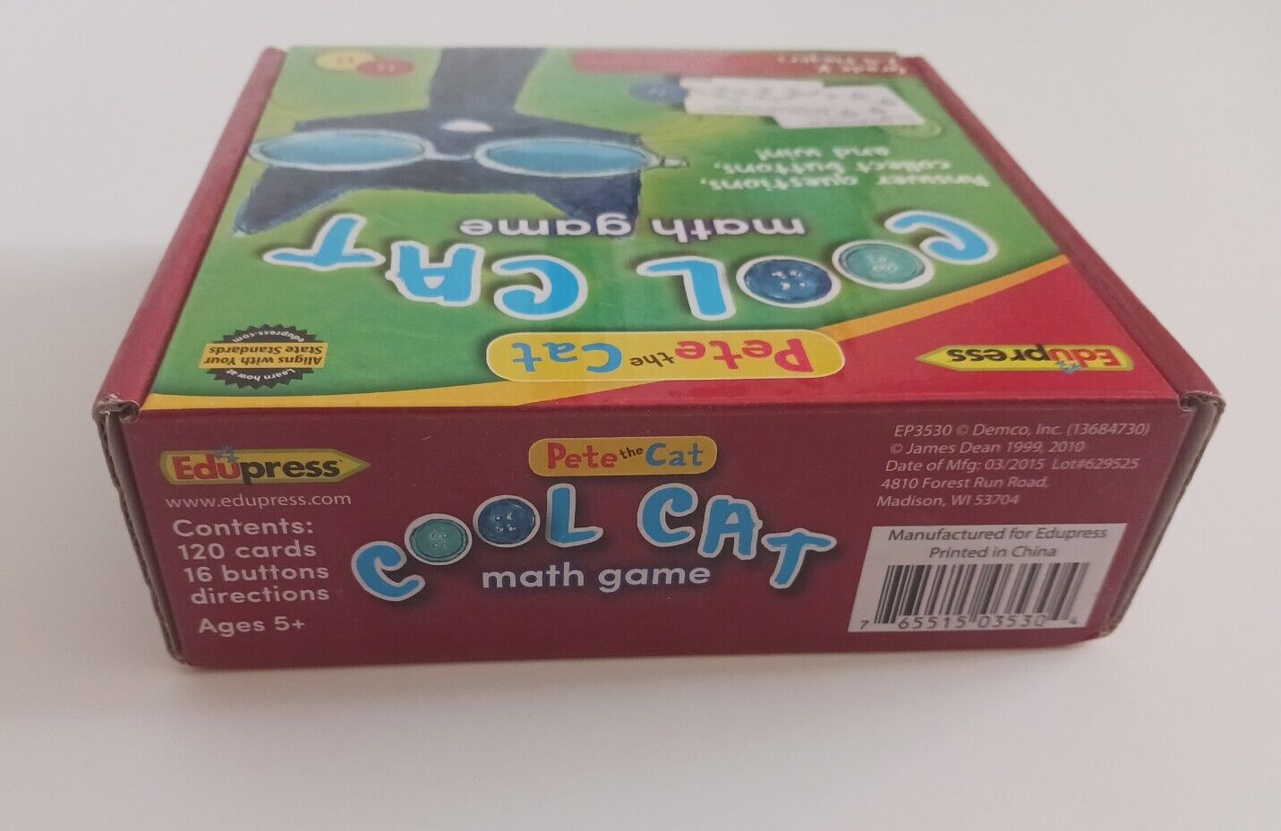 Edupress PETE THE CAT Cool Cat Math Game Kindergarten Complete! EUC!