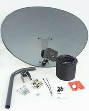 Zone 2 Satellite Dish & Quad LNB + Full 10m Single Black Kit for Sky HD Freesat