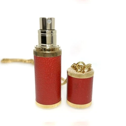 GUCCI Adomiser Catena Lunga 80 cm Collana Pelle Metallo Oro Rosso con Scatola