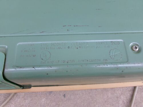 Vintage Hoover Portable Suitcase Vacuum Cleaner w Attachments Model 2100 Green - Picture 24 of 24