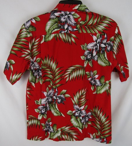 Vintage Aloha Republic Hawaiian Shirt-Mens Medium-Red/Floral-Made in the USA-EUC - Picture 4 of 4