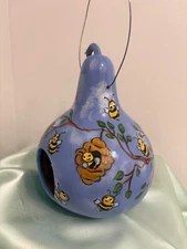 Bumblebee  BIRDHOUSE - Hand Painted summer Gourd Bird House Ann Hedberg