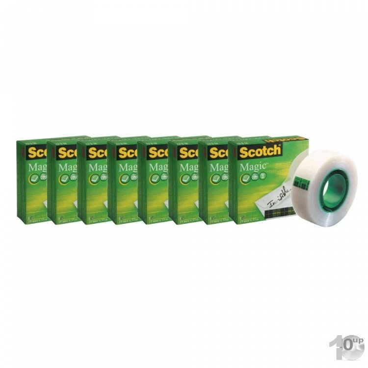 8 Rollen 3M Scotch Klebefilm Magic 810 unsichtbar 19 mm x 33 m