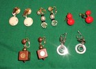 5 pairs of Vintage Dangle clip-on Earrings 1960s, 70s, and 80s — photo 3