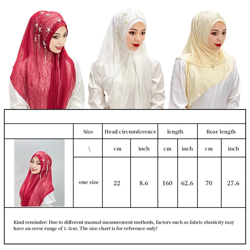 1 peça cachecol Amira uma peça turbante hijab muçulmano borla cabeça envoltório xale feminino - Imagem 4 de 4