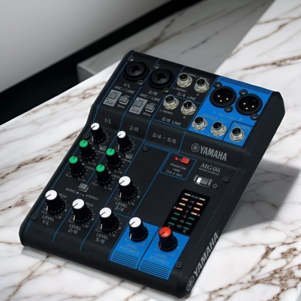 Yamaha MG06 6ch Mixing Console 2 Mic Stereo Mixer Digital Effects MG06 - Image 2 of 4