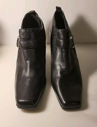 Worthington Heeled Bootie 6 Medium Black Square Toe Slip On