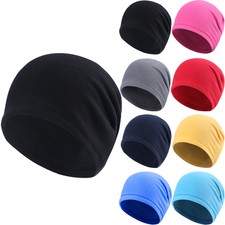 Winter Thermal Skull Cap Windproof Fleece Liner Cycling Beanie Hat for Men Women