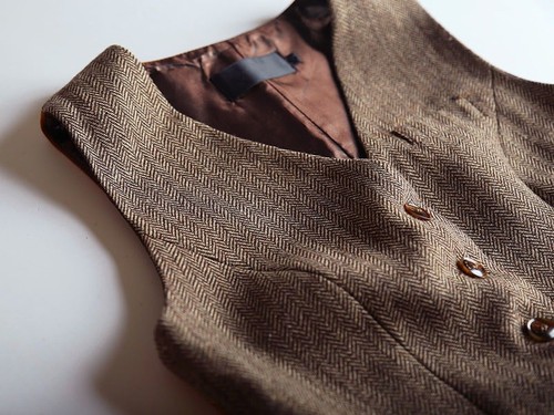 Vintage Womens Wool Blend Single Breasted Business Slim Fit Short Vest Waistcoat - Picture 8 of 10
