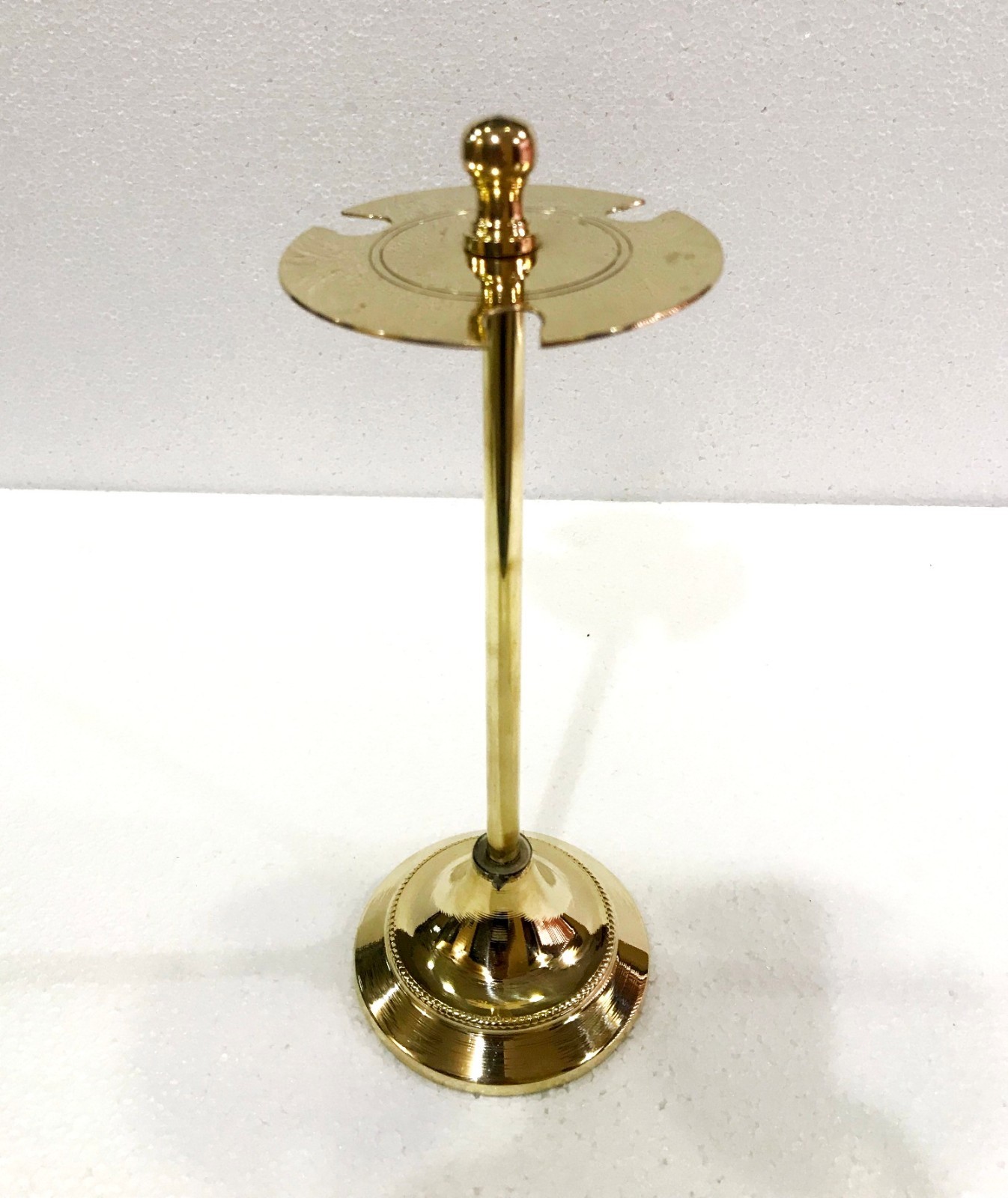 Vintage Brass Checker Magnifying Glass Bottle & Letter Opener on Stand