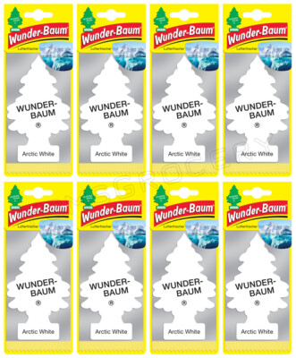 8 x WUNDER BAUM ARCTIC WHITE Car Scents Hanging Little Trees Air Freshener