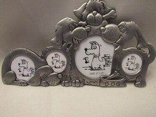 NIB VINTAGE PEWTER PET DOG COLLAGE PICTURE FRAME