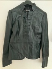 Kaleidoscope - Real Leather Fitted Shaped Jacket Black Size 14 - Stunning