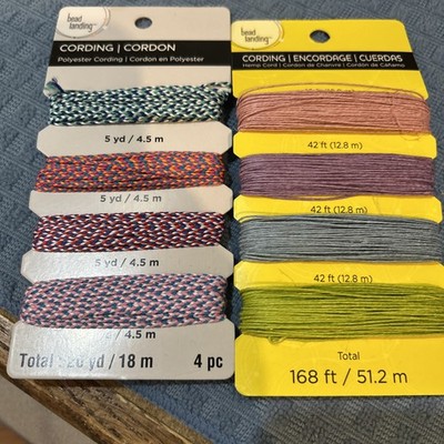 Bead Landing Cording On Cards Polyester And Hemp