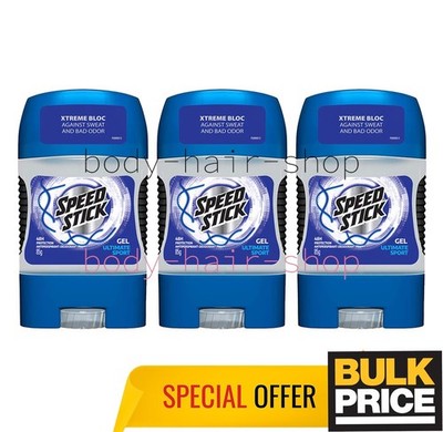Mennen Speed Stick Ultimate Sport Gel Deodorant Fresh Rush Scent Bulk 3-Pack 
