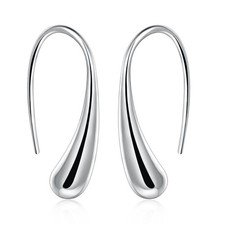 Fashion Classic Sterling Silver Thread Drop Earrings Teardrop Back Chunky Dangle