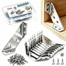 Furniture Corner Connector - 20PCS Universal Stainless Steel L Brackets for W...