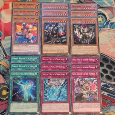 18cd Yugioh Tao Tao the Chanter DOOD- & LEDE- Illusion & Sinful Spoils Cmn Core