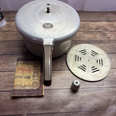 Vintage Presto Meat Master Cooker 6 Qt Model 406 Heavy Aluminum Pressure Cooker