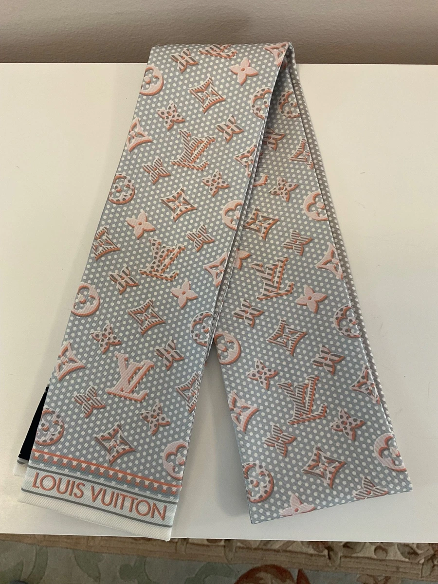 Louis Vuitton女式灰色丝绸围巾和包装| eBay