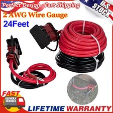24 Ft Quick Disconnect Winch Power Cable 2 Gauge 2 Awg Wiring For Winch Trailer
