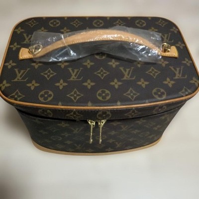 Auth LOUIS VUITTON Nice Monogram Vanity Bag Used w/Dustbag Strap