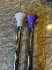 Twirling Baton 2 Pieces Spinning Dance Baton Metal Gymnastics 21 Purple White