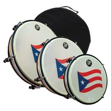 DP Music Set de Panderos - Wood Shell Frame Pleneras Drums with Puerto Rico F...