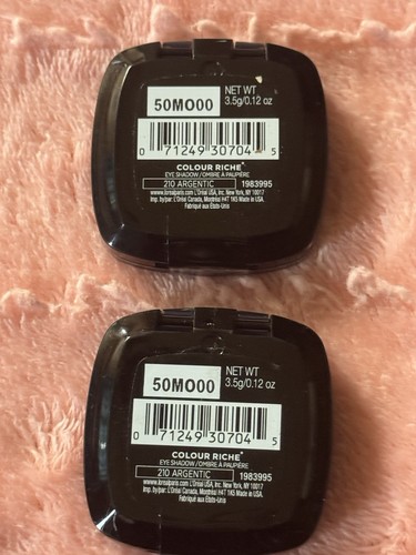 LOT OF 2 ~ LOREAL COLOUR RICHE EYE SHADOW # 210 ARGENTIC New! Sealed! - Picture 2 of 4