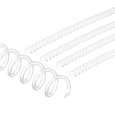 10mm 3/8" Spiral Binding Coils, 20 Pcs Spirals 75 Sheet Capacity, Transparent