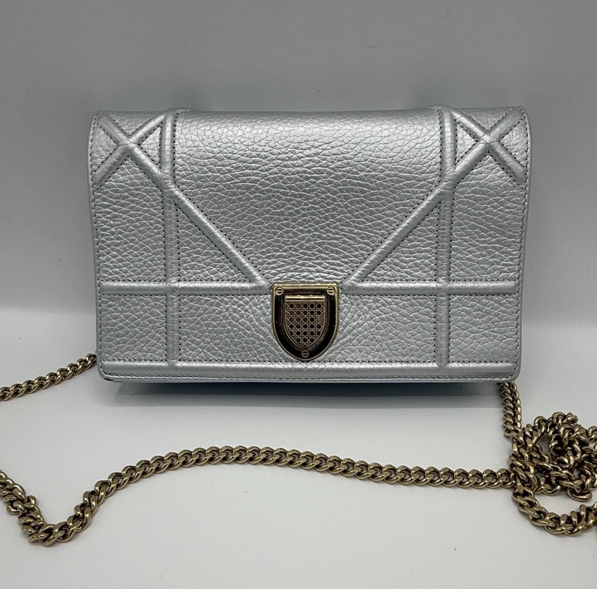 Dior — Christian Dior Silver Diorama Chain Crossbody Bag - 2017!