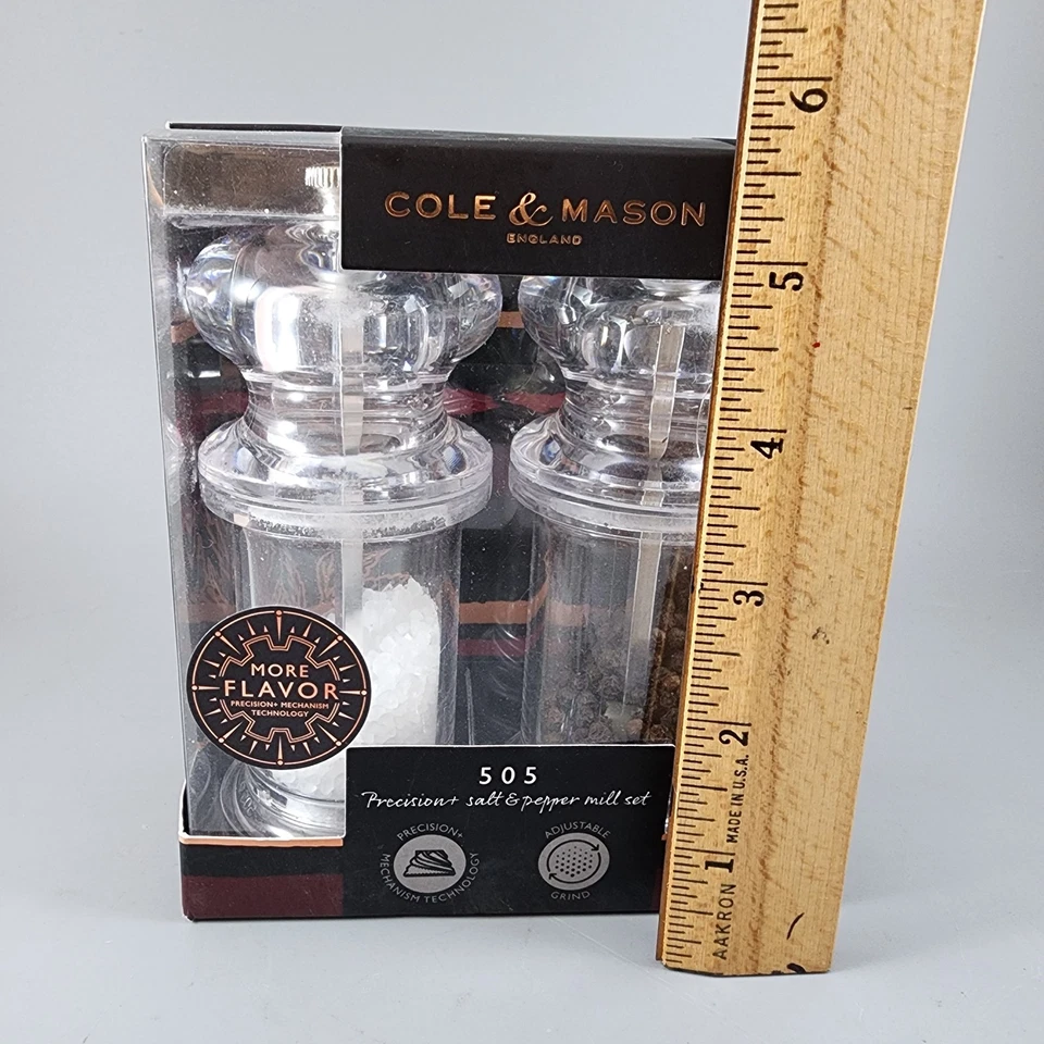 Cole & Mason 505 Acrylic Salt and Pepper Mill Set - New - Image 4 of 4