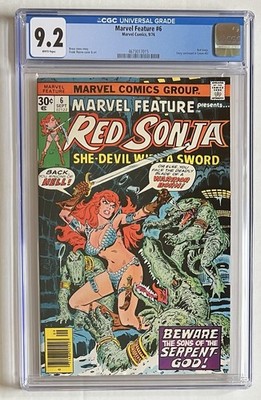 Marvel Feature #6 CGC 9.2 NM- Red Sonja WHITE PAGES