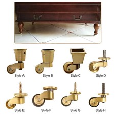 Swivel Caster for Furniture, Brass Wheel for Table And Chair, Metal Rolling