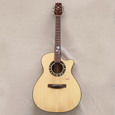 40'' Acoustic Guitar Cutaway Gigbag Engleman Top Mahogany Neck Bone Nut Gigbag