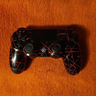 Custom AIM Controller's PS4 Controller Mint Black and Red Blood Drip Theme