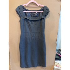 New York & Company Sheath Dress Womens 10 Gray Excellent Cap Sleeve  Office