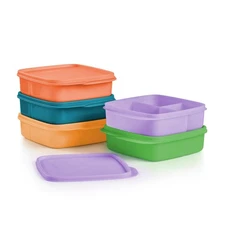 Tupperware LUNCH IT Containers Meal Prep 3 Compartment  (NEW) Set Of 5