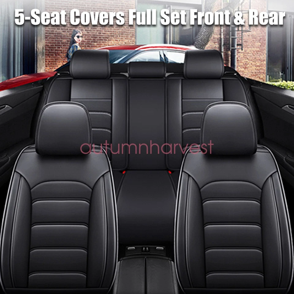 Fit For Mercedes-Benz Car 5 Seat Covers Full Set Leather Pad Front Rear Cushion - Image 4 of 4