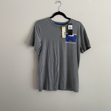 Adidas Soccer Boys L 14/16 Gray W/Blue Front/Back Graphic Short Sleeve Tee NWT