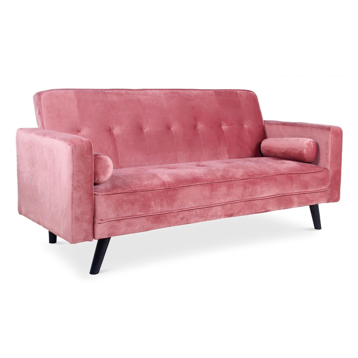Canapé convertible 3 places rose Navya au style scandinave épuré