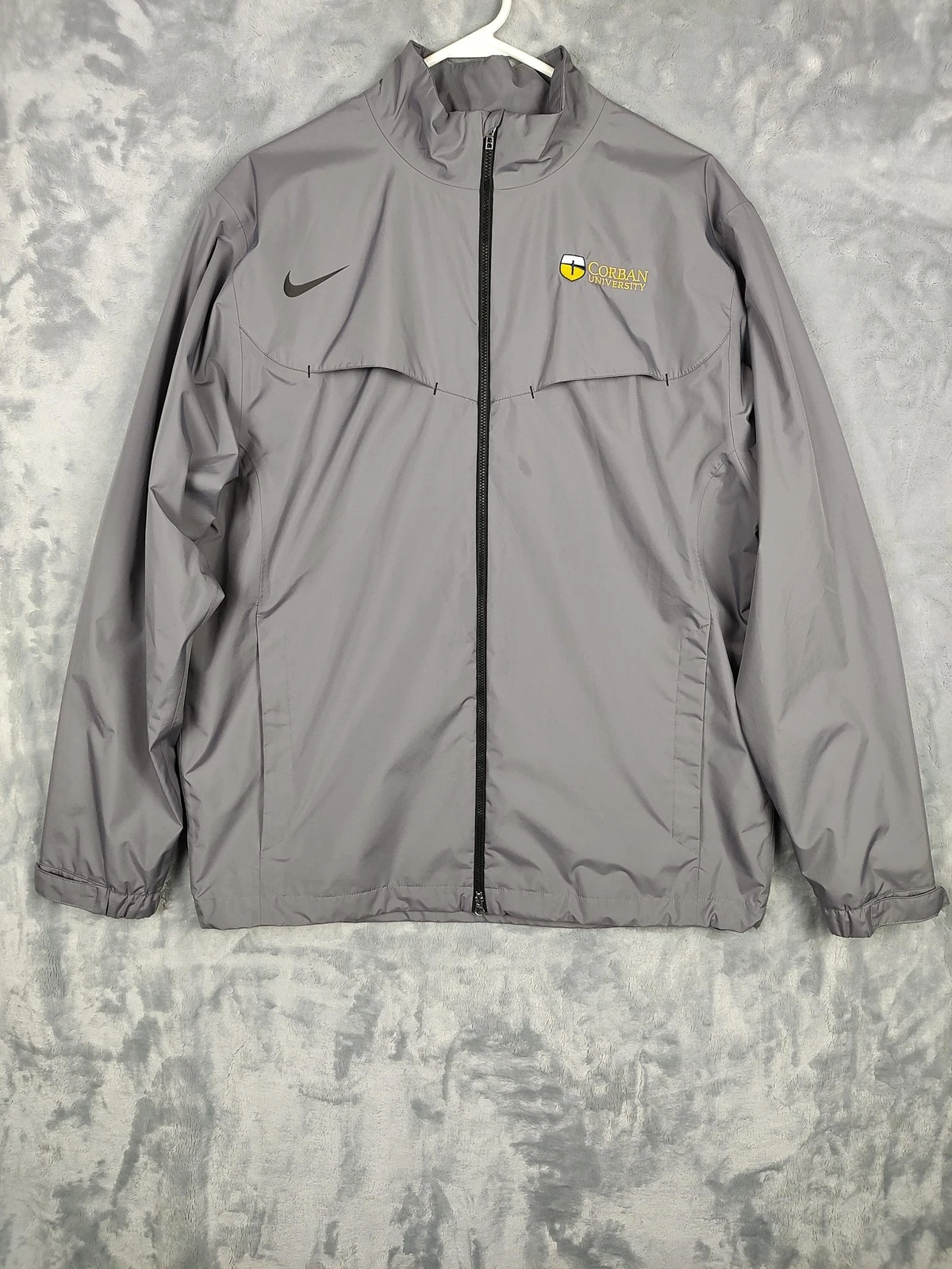 Nike Golf Jacket Mens Large Gray Storm-FIT Full Zip Rain Windbreaker Corban