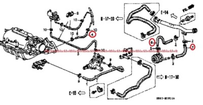 Honda JDM PRELUDE BB1 （DOHC）HOSE A BREATHER HEATER/OIL COOLER A B 19514-P13-000