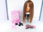 22-24" Mannequin Head Human Hair Dark Brown W/ Clamp & Tools Cosmetology