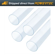 POWERTEC 4-Inch x 36-Inch Long Clear Pipe 4 PK , Rigid Plastic Tubing, 70272-P4